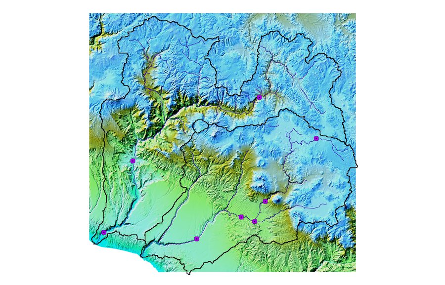 Hillshade map of the Arequipa region, Peruvian Andes